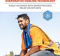 Ergodyne Chill Its 6604 Cooling Towel, Long Lasting Cooling Relief, Microfiber Cleaning Cloth Ends 35.00" x 8.00"