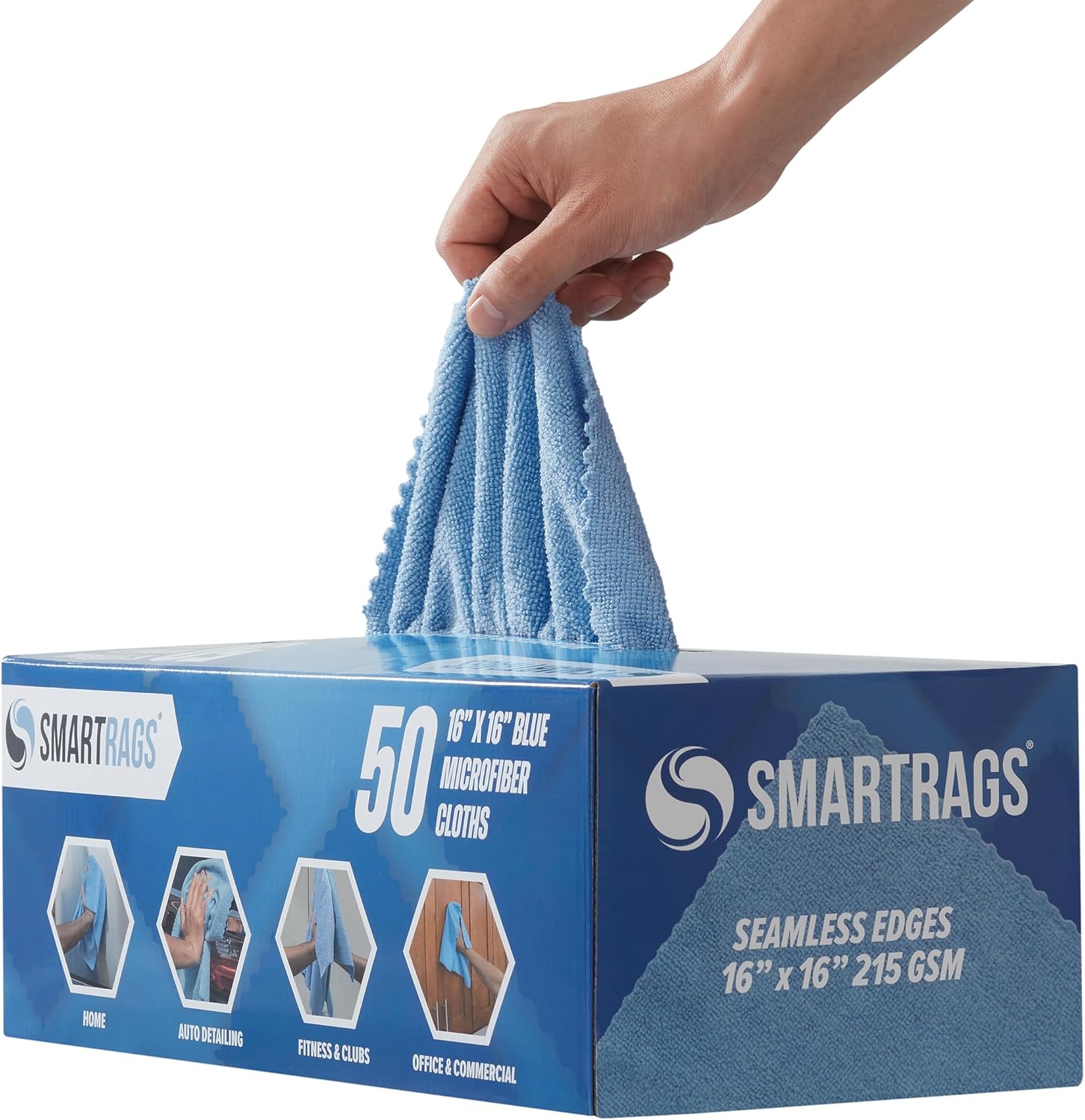 HOSPECO SmartRags Disposable Microfiber Towels, 16 x 16 in, 215 GSM