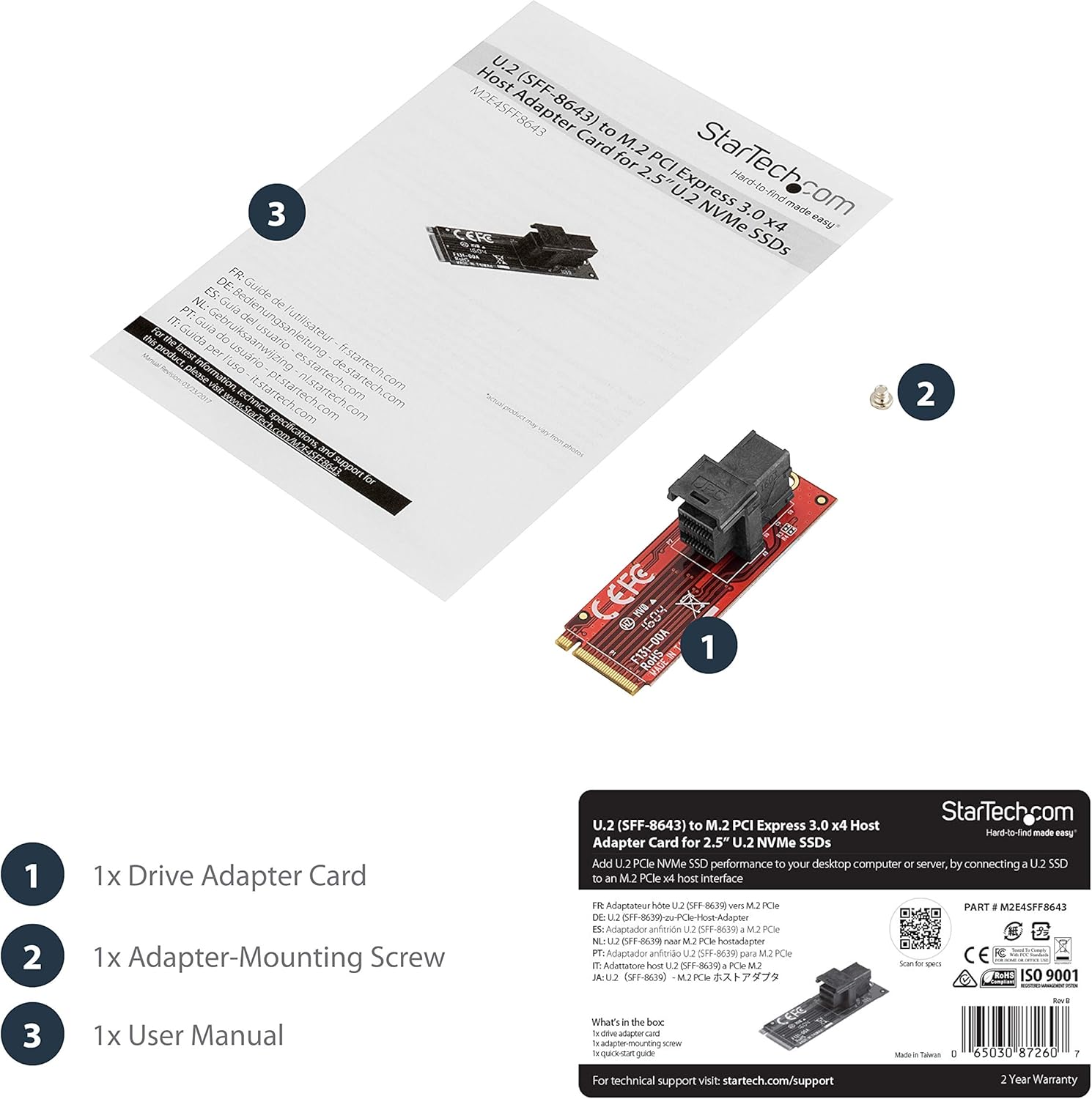StarTech.com PCIe NVMe Host Adapters - M.2, U.2, U.3, SFF