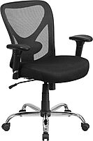 Flash Furniture Big & Tall Office Chair | Adjustable Height Mesh Swivel Office Chair with Wheels Black