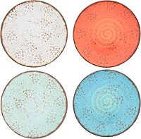 Elama Pryce 12-Piece Melamine Dinnerware Set, Assorted Colors