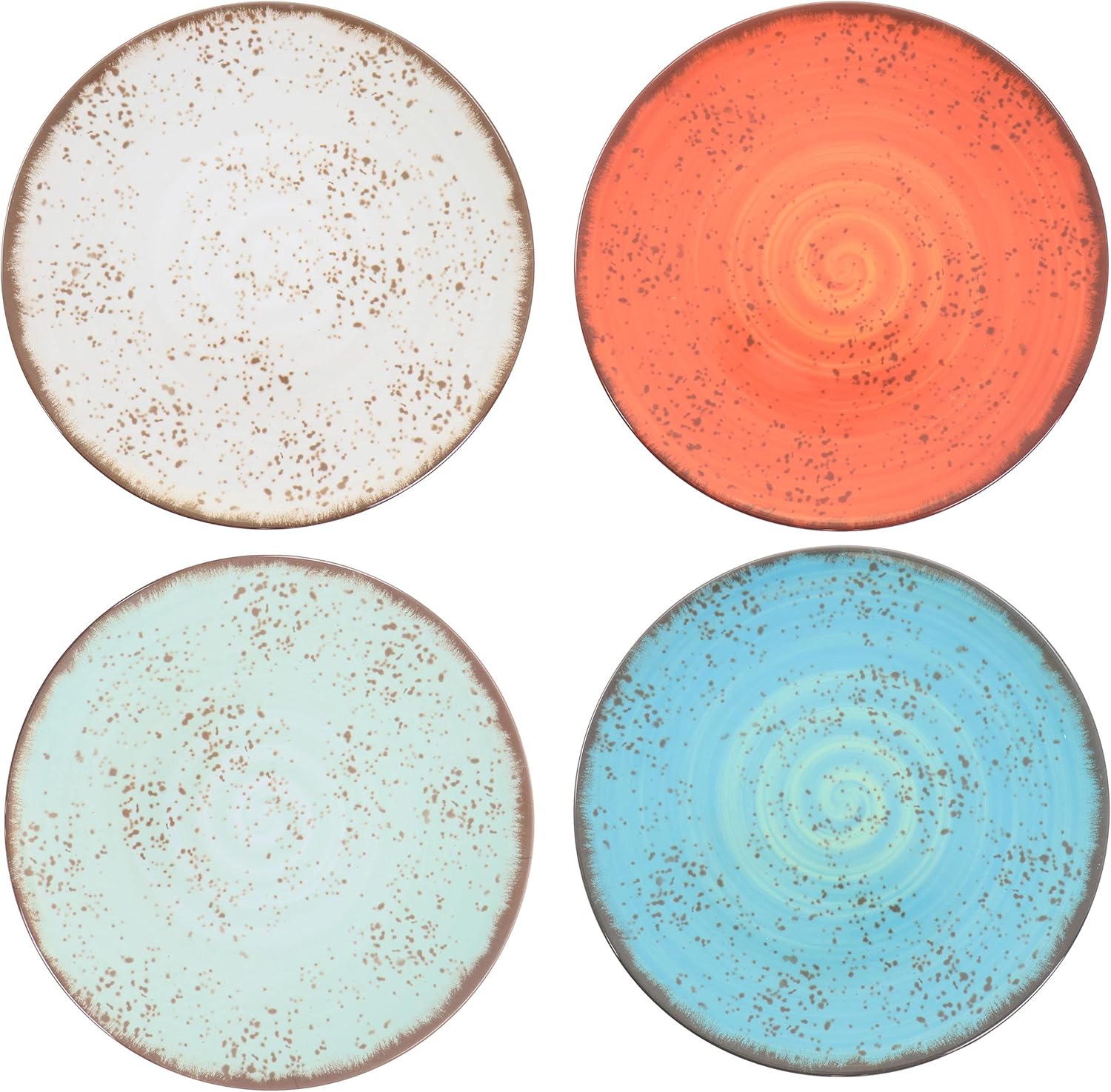 Elama Pryce 12-Piece Melamine Dinnerware Set, Assorted Colors