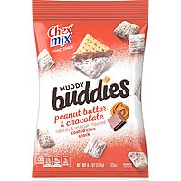Chex Mix Peanut Butter & Chocolate Muddy Buddies Snack Mix, 4.5 Oz, Pack Of 7 Snack Bags