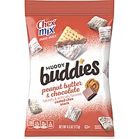 Chex Mix Peanut Butter & Chocolate Muddy Buddies Snack Mix, 4.5 Oz, Pack Of 7 Snack Bags