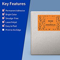 Avery Printable Rectangle Labels, Sure Feed Technology, 5" x 6", Bright Orange Labels, Laser/Inkjet Printable, 20 Total, Great for Shipping and Packaging 20 labels