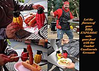 Caliber Gourmet Condiment Dispenser Set. Grenade Shape for BBQ Grill, Camping & Picnics, Ketchup Mustard Bundle Set