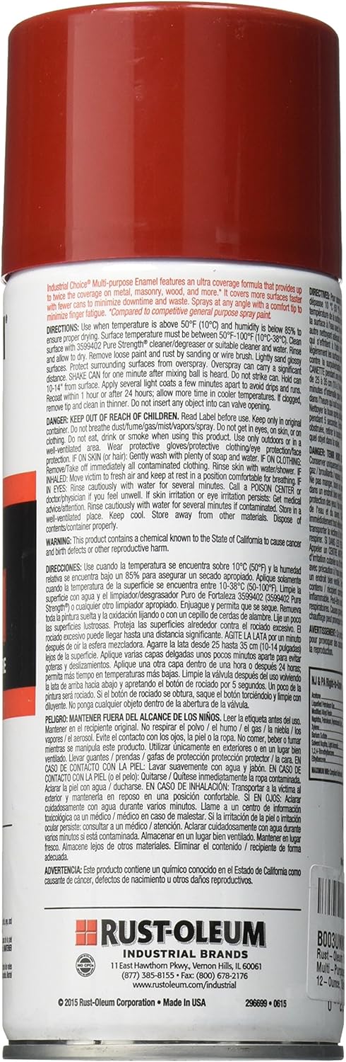 RUST-OLEUM Industrial Choice 1600 System Multi-Purpose Enamel Spray Paint, 12 oz
