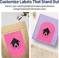Avery Printable Arched Labels, Sure Feed Technology, 4-3/4" x 3-1/2", Bright Pink Labels, Print-to-The-Edge, Laser/Inkjet Printable, 40 Total, Great for Shipping and Wine Bottles 40 labels