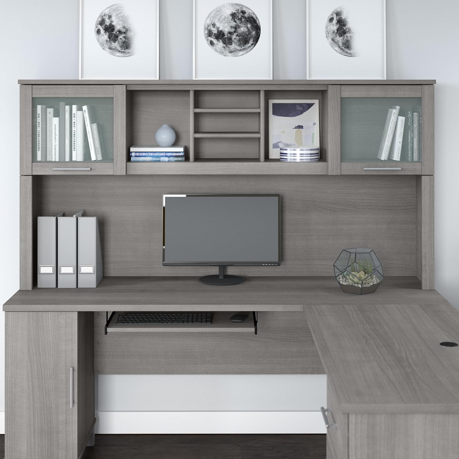 Bush Furniture Somerset 72W Hutch for L-Shaped Desk