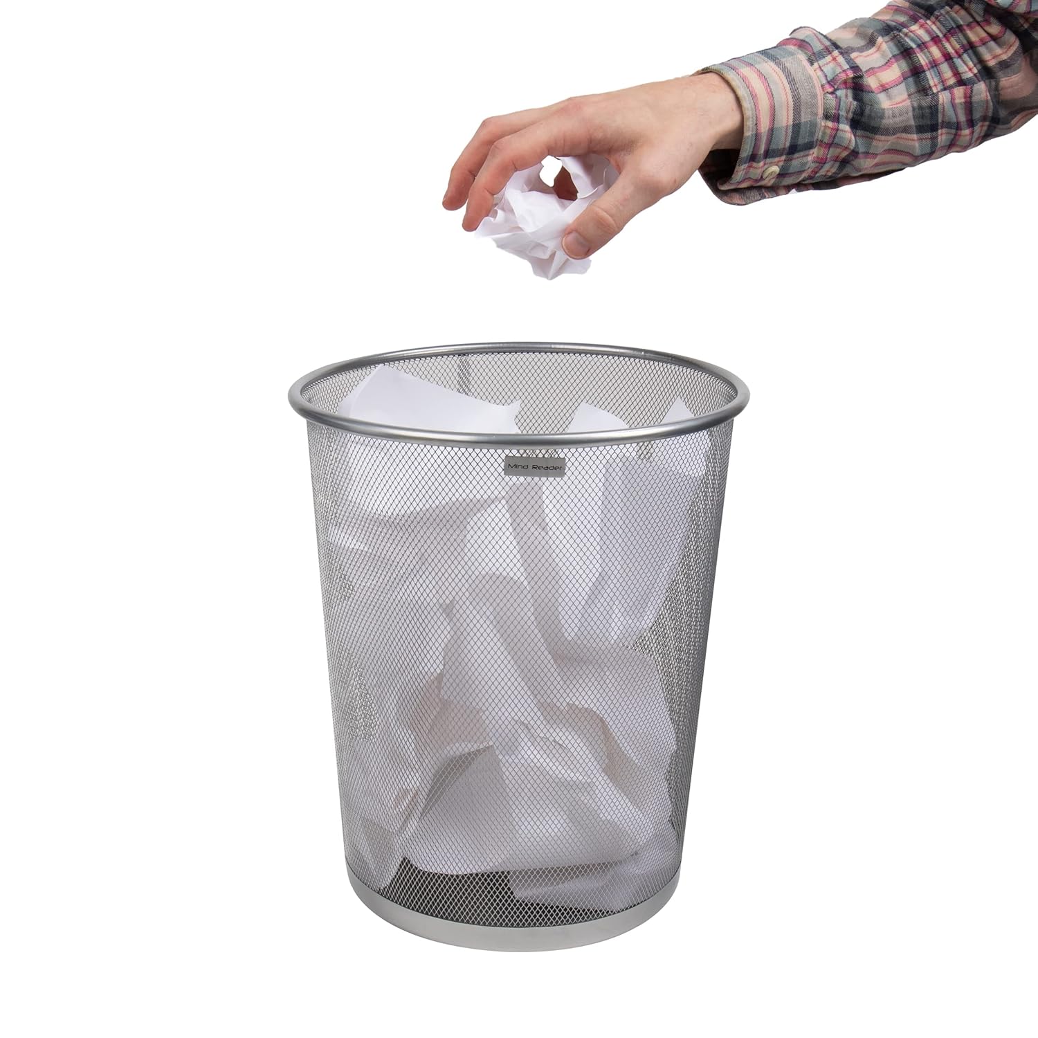 MIND READER Mesh Trash Can, Metal Mesh Waste Basket