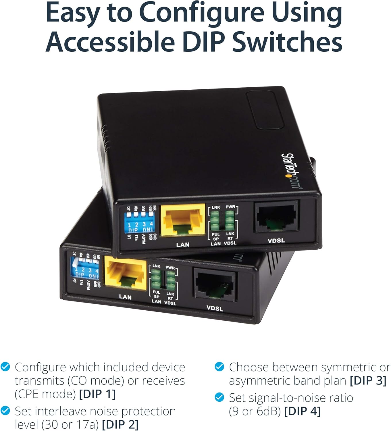 StarTech.com VDSL2 Ethernet Extender Kit Over Single-Pair Wire