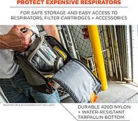 Ergodyne Arsenal 5185 Respirator Mask Storage Bag, Fits Half and Full Face Respirators, Zipper and Magnetic Closure,Gray