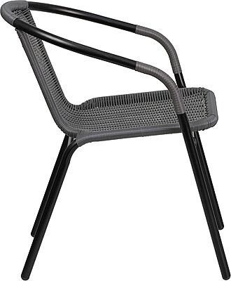 Flash Furniture Lila Rattan Stackable Indoor/Outdoor Dining Chairs