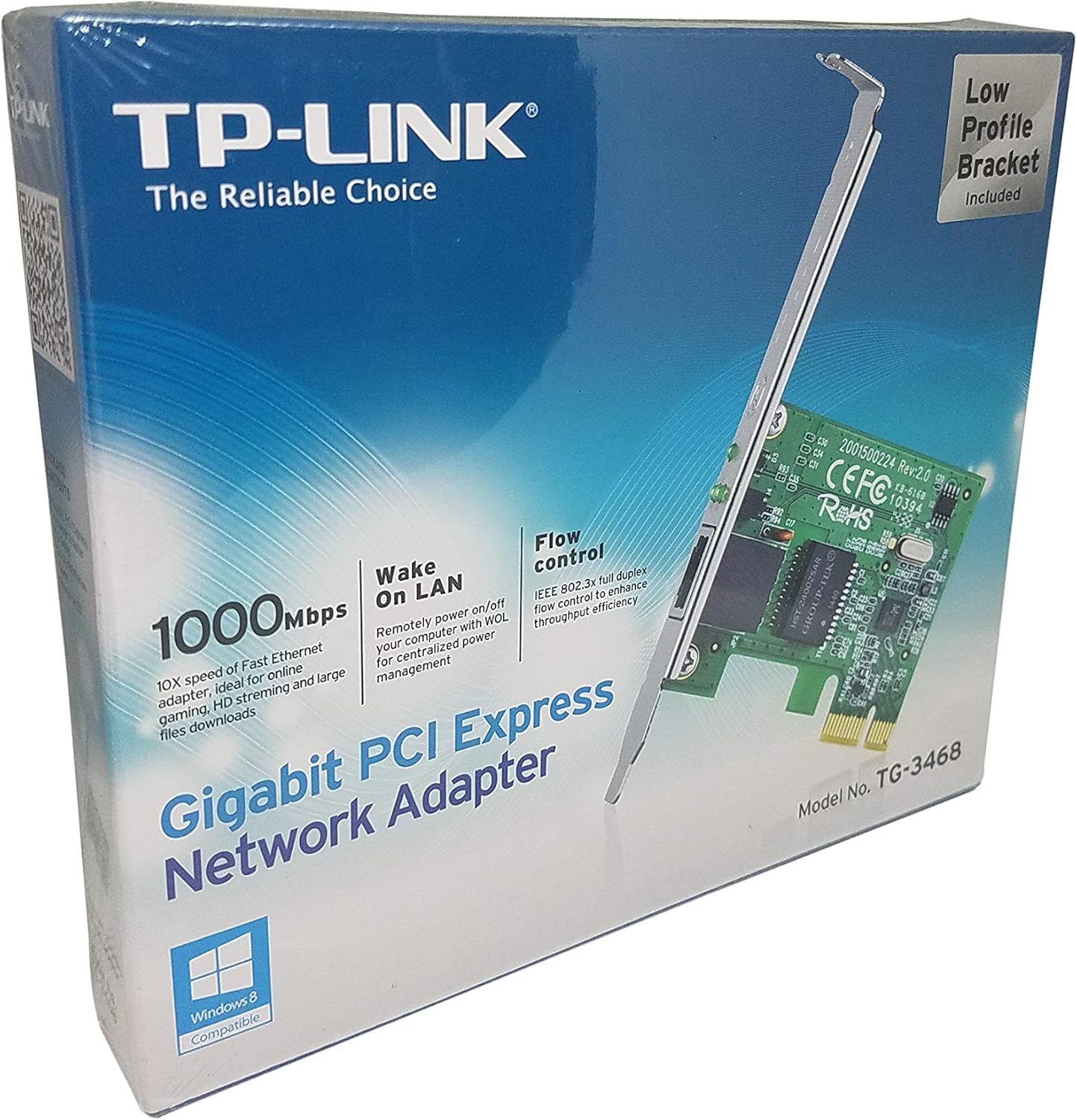 TP-Link WiFi Range Extender 10/100/1000Mbps Gigabit PCI Express Network Ethernet Card Adapter. Model # TG-3468 Version 2.0