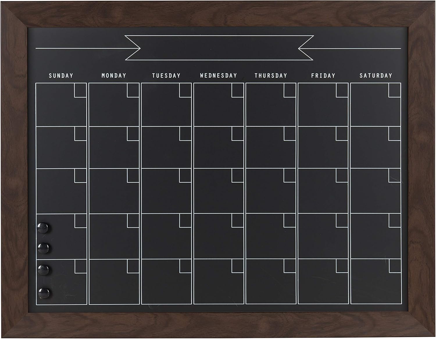DesignOvation Beatrice Framed Magnetic Chalkboard Monthly Calendar