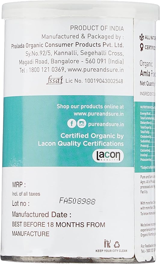 PURE&SURE - ORGANIC AMLA POWDER 100GM