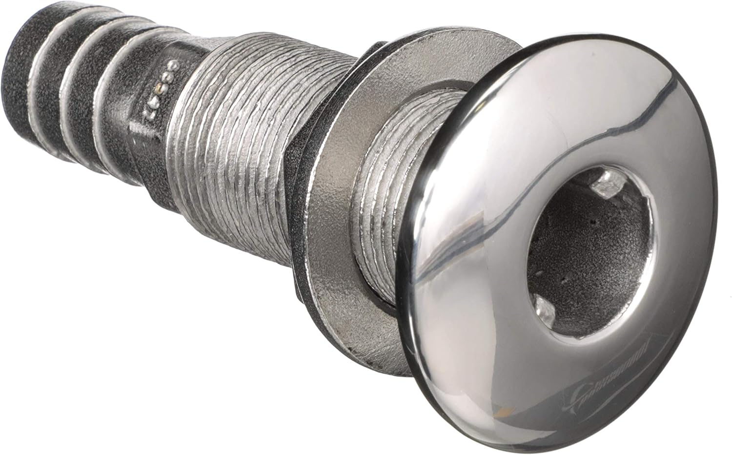 Attwood 66547-3 Stainless Steel Straight Thru-Hull Valve Fitting, Barbed, Standard Length