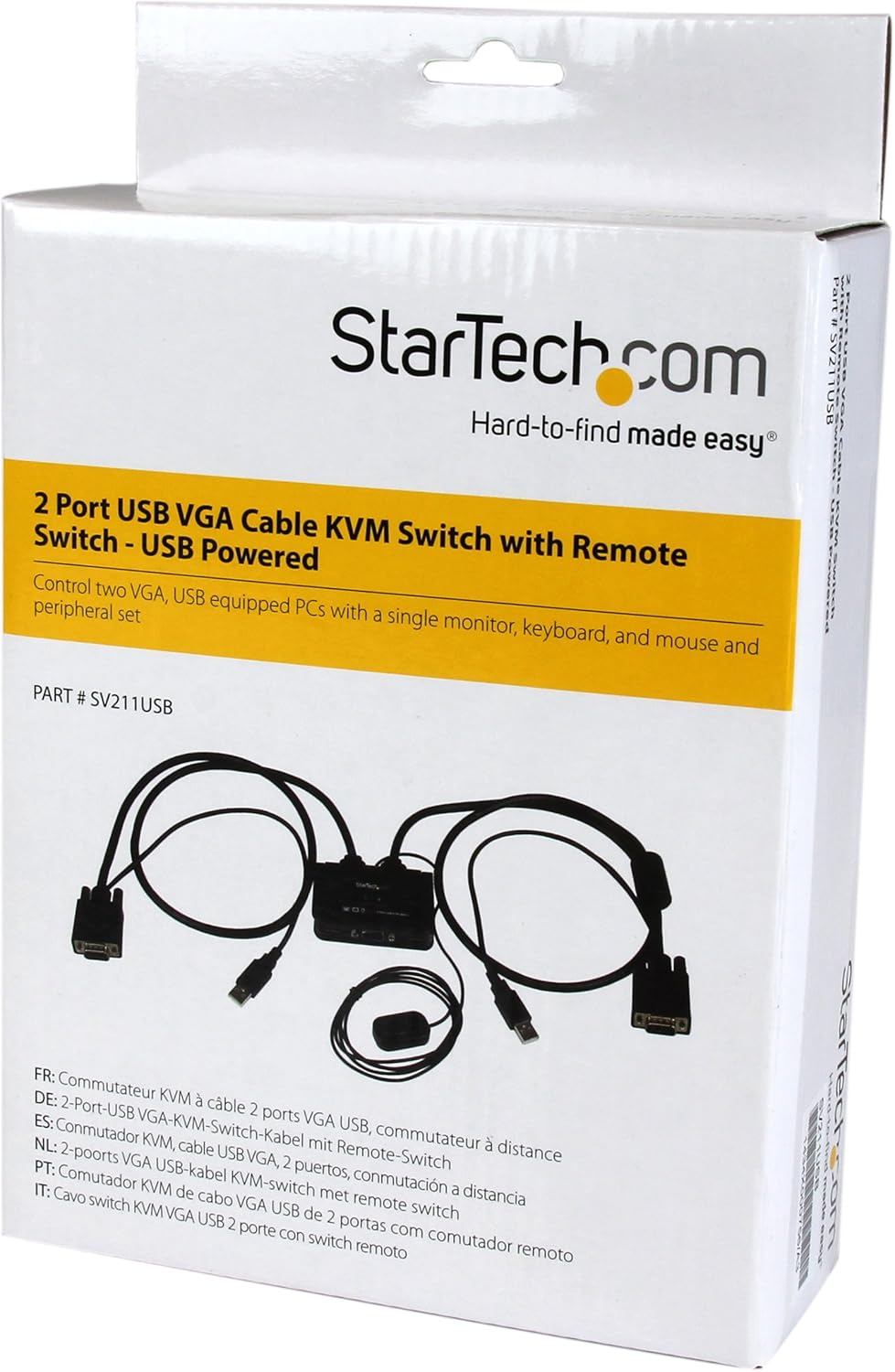 StarTech.com 2-Port USB Cable KVM Switch with Remote Switch