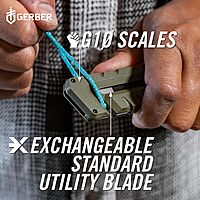 GERBER Gear Prybrid Utility Knife with Pry Bar - Multi-Tool Pocket Razor Knife with Retractable Knife Blade - EDC Knife - NEW Green with Clip