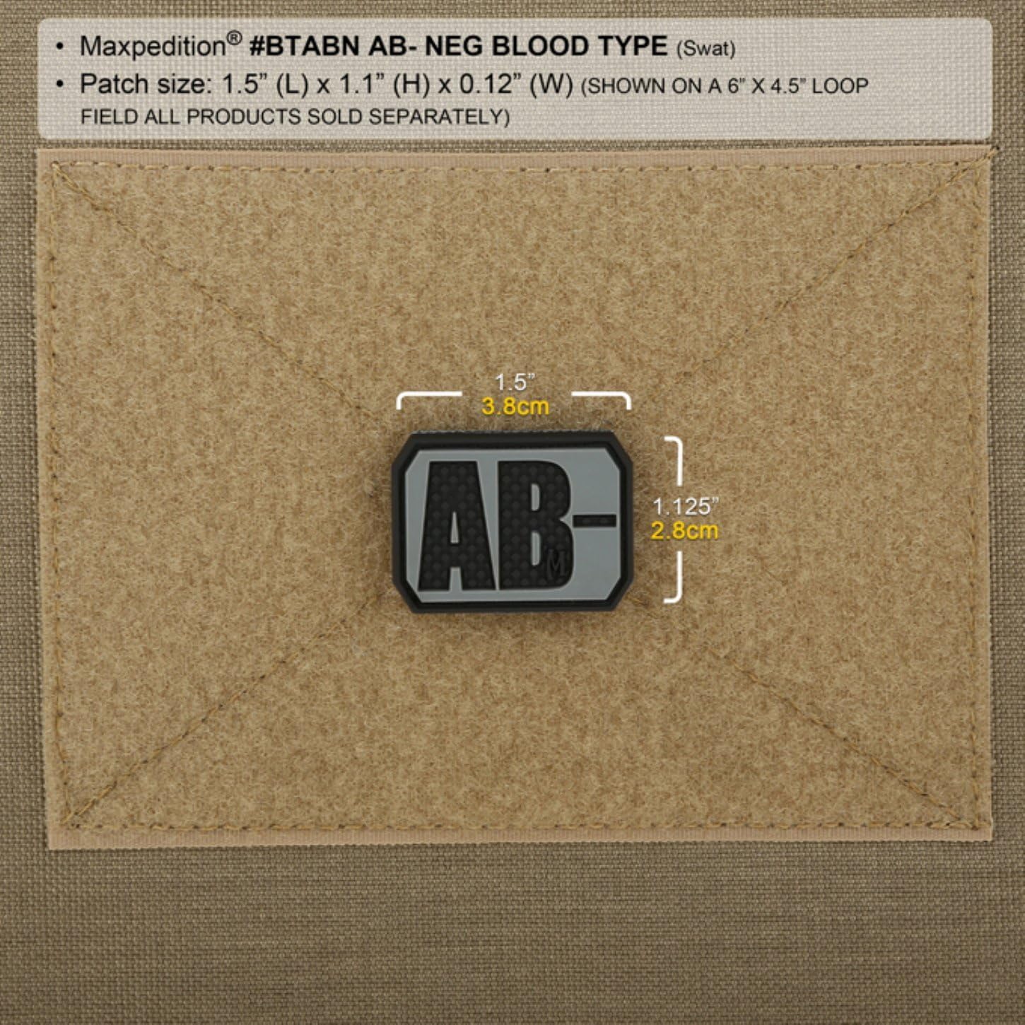 MAXPEDITION Gear Blood Type PVC Morale Patch