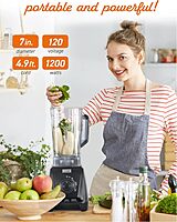 COMMERCIAL CHEF 1200 Watt High Power Blender, 50.7 oz, Black Multi Purpose