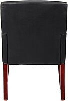 Boss Office Products Reception and Guest Box Arm Chairs with Mahogany Finish in Black Arm Chair + Guest Chair