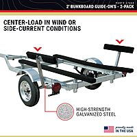 CE Smith - 27660 2-Foot Bunk Board Guide-On - Adjustable Boat Trailer with High-Grade Marine Carpet Fabric - Black 2'