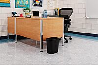 Suncast 3 Gallon Resin Waste Basket with Rolled Lip for Strength, Compact Design for Offices, Classrooms