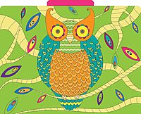BARKER CREEK Designer File Folders Set of 12, Boho Animals, Multi-Design, Bohemian on Outside, Solid Colors on Inside