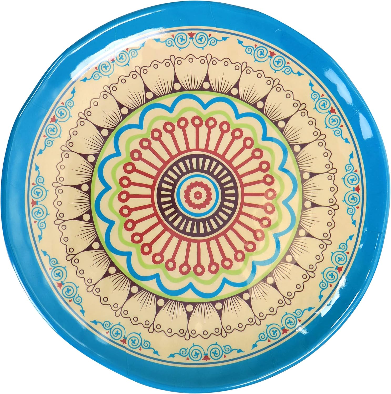 Elama Camilla 12 Piece Melamine Dinnerware Set, Multi Colored