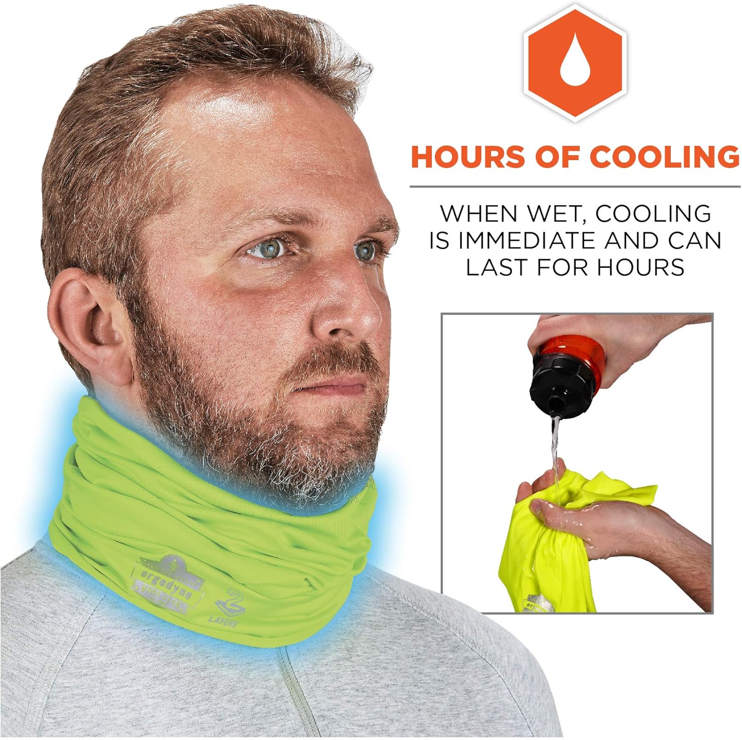 ERGODYNE Chill-Its 6489 2-Layer Cooling Neck Gaiter / Multi-Band