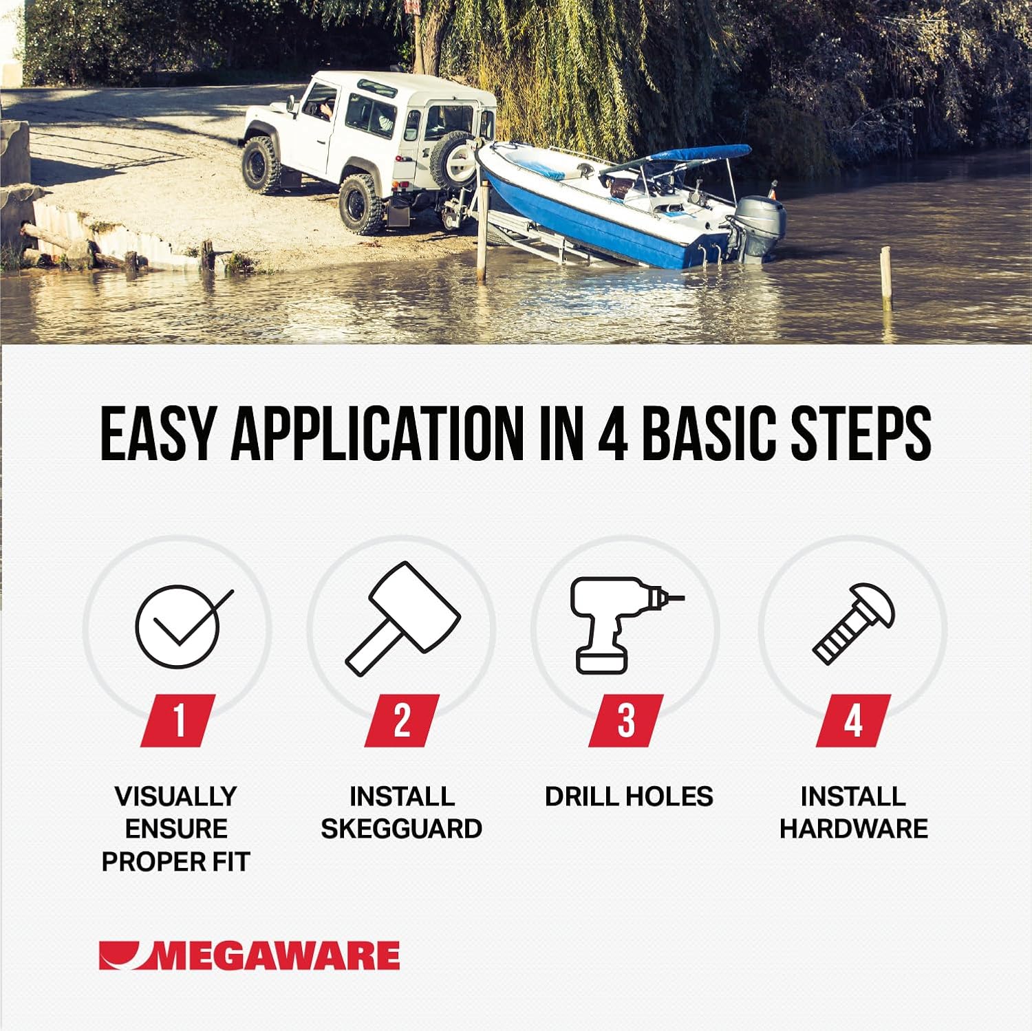 MEGAWARE KEELGUARD SkegGuard 27061 Skeg Protector - Protects Against Ramp Dragging