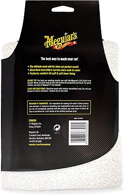 Meguiar's X3002 Microfiber Wash Mitt, Super-Thick, Reusable Wash Mitt for Ultimate Finish, Safe on Clear Coats