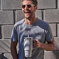 Hydro Flask Travel Tumbler with Handle, Lid and Straw - Insulated Stainless Steel