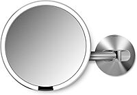 simplehuman 8" Sensor Makeup Mirror, Wall Mount, 5x Magnification, Hard-Wired (100-240V)