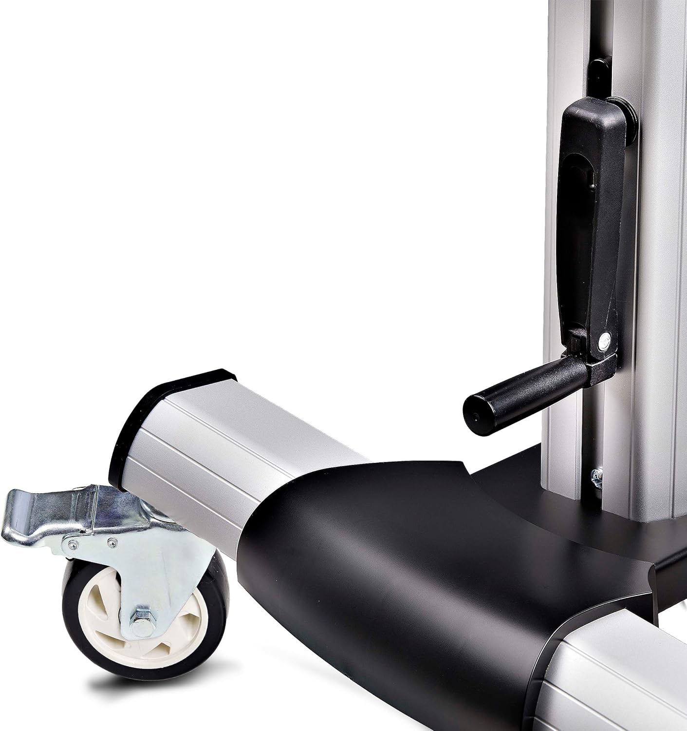 StarTech.com Rolling TV Cart/Stand On Wheels, Up to 100-inch/220lb Flat Screens, Hand Crank Height Adjustable Mobile Trolley