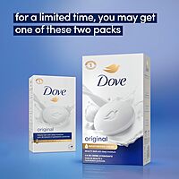 Dove Beauty Bar Soap Original, Pack of 36 for Soft, Smooth Skin, with 1/4 Moisturizing Cream 2.6 oz 2.6 Ounce (Pack of 36)