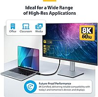 StarTech.com 50cm (1.6ft) Certified Ultra High Speed HDMI Cable, 8K 60Hz/4K 120Hz, HDMI 2.1 Cord with HDR10+ / eARC, 48Gbps