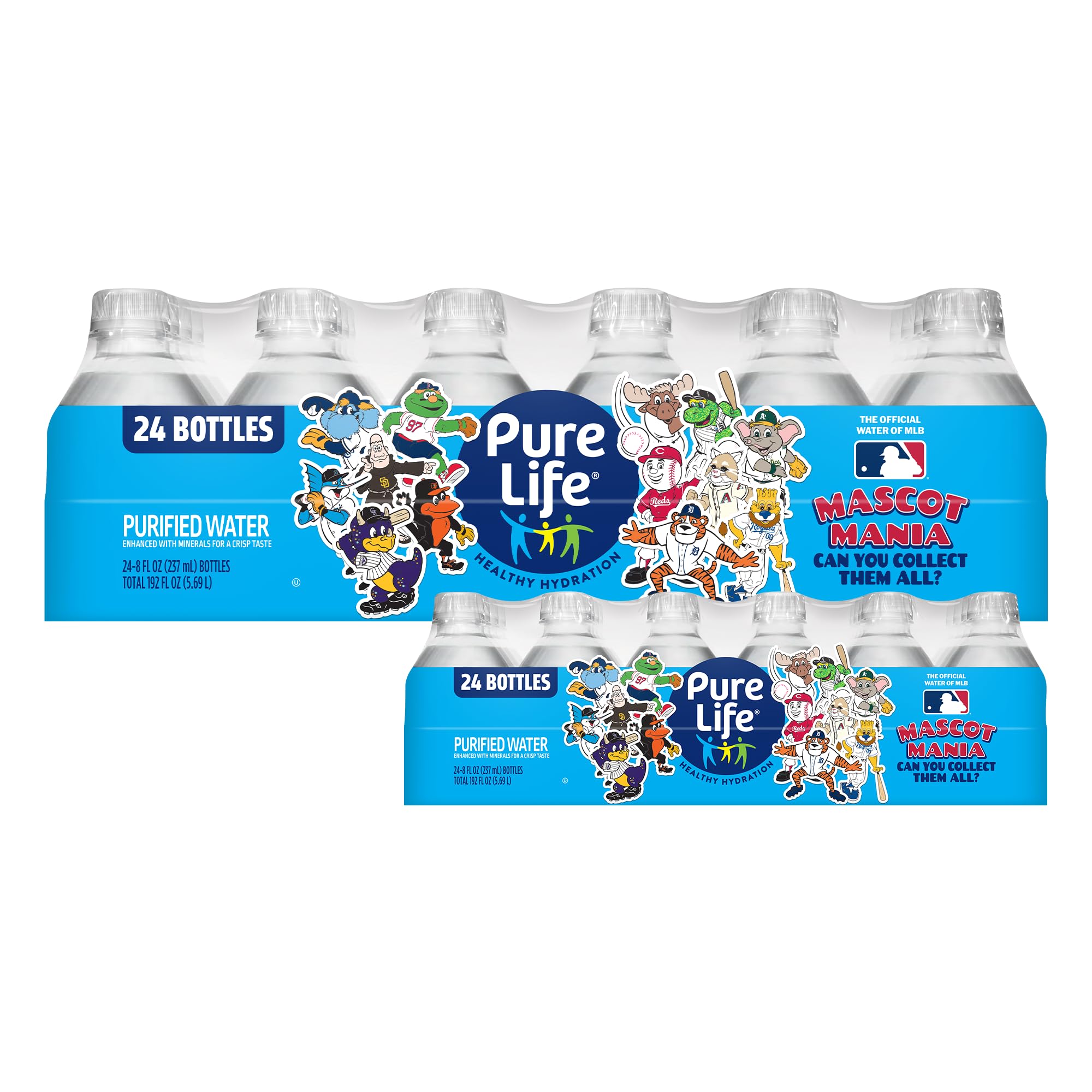 Pure Life Purified Water Bottles, 24 Pack - Still Bottled Water with Added Minerals for a Crisp Taste