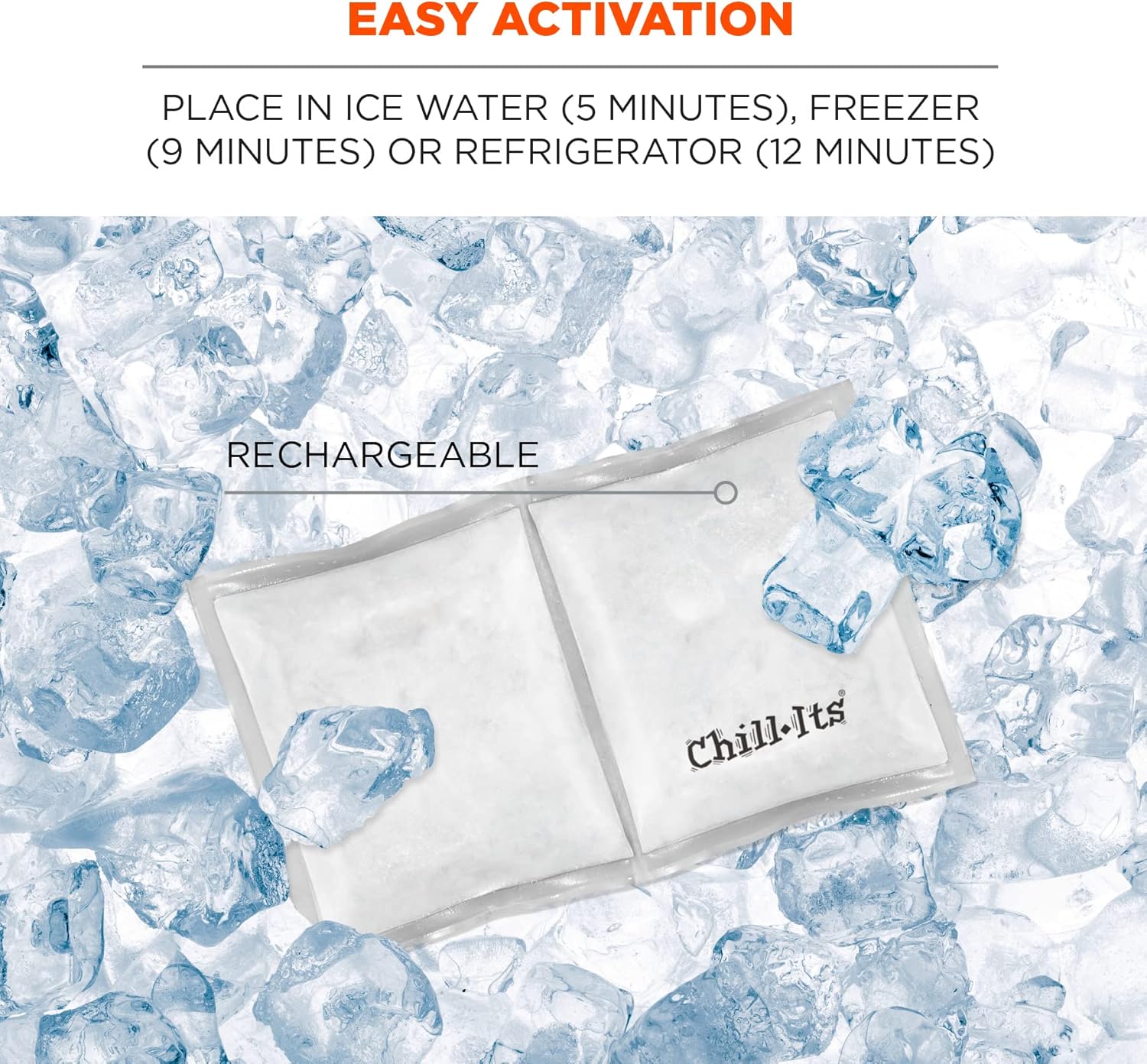 Ergodyne Chill-Its 6283 Rechargeable Phase Change Ice Pack, 16-1/4in x 11-1/4in, Clear