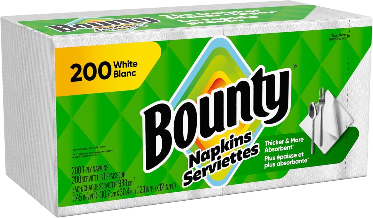 Bounty Quilted Napkins 1-Ply 12 1/10 x 12 White 200/Pack (96595PK)
