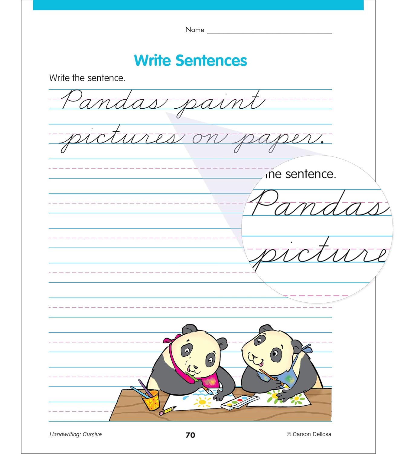 Carson Dellosa Grades 2-5 Cursive Handwriting Workbook, Writing Book With Sight Words, Sentences