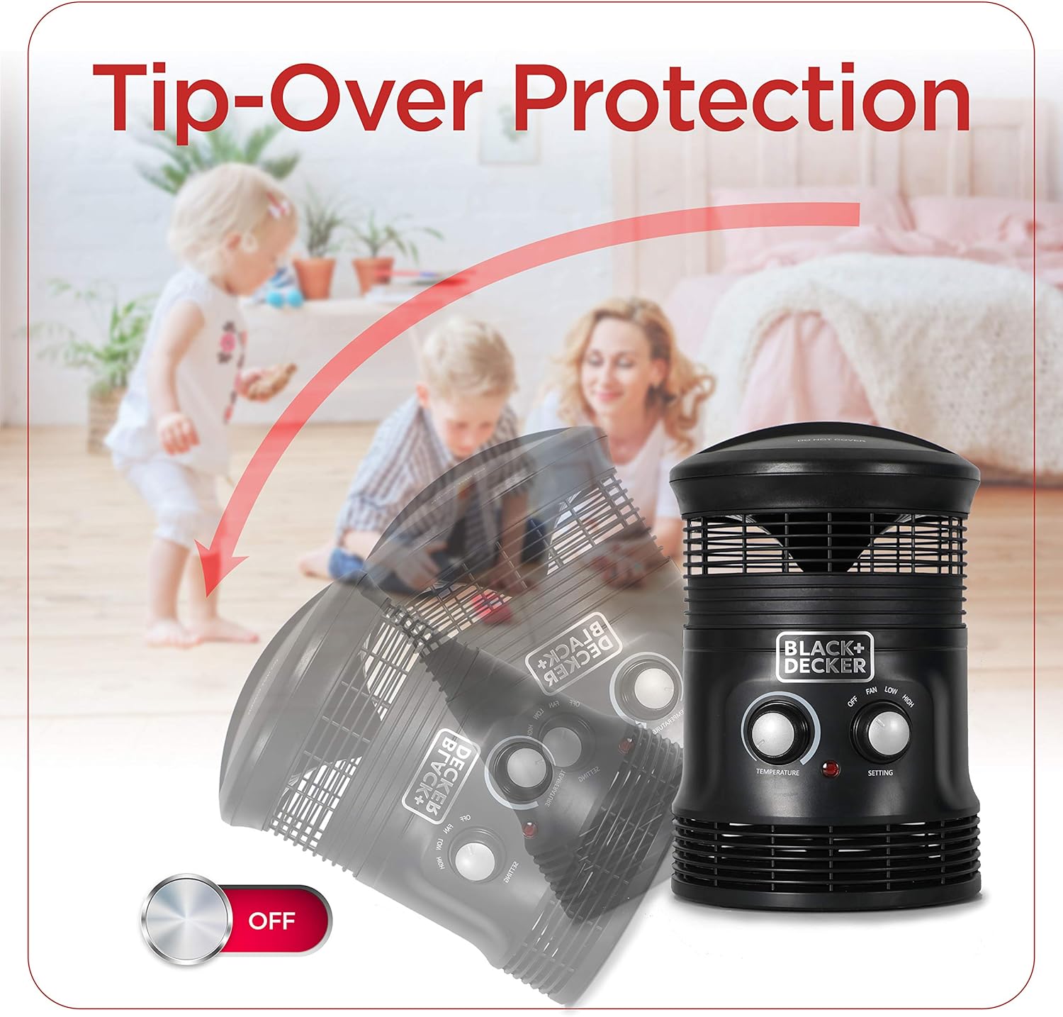 Black+Decker 360° Portable Heater Fan Combo 2in1 Personal Mini Space Heater