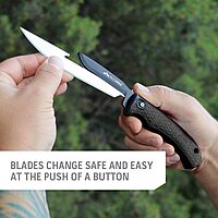 OUTDOOR EDGE RazorMax Replaceable Fixed Blade Hunting Knife with Drop-Point & Boning/Fillet Blades