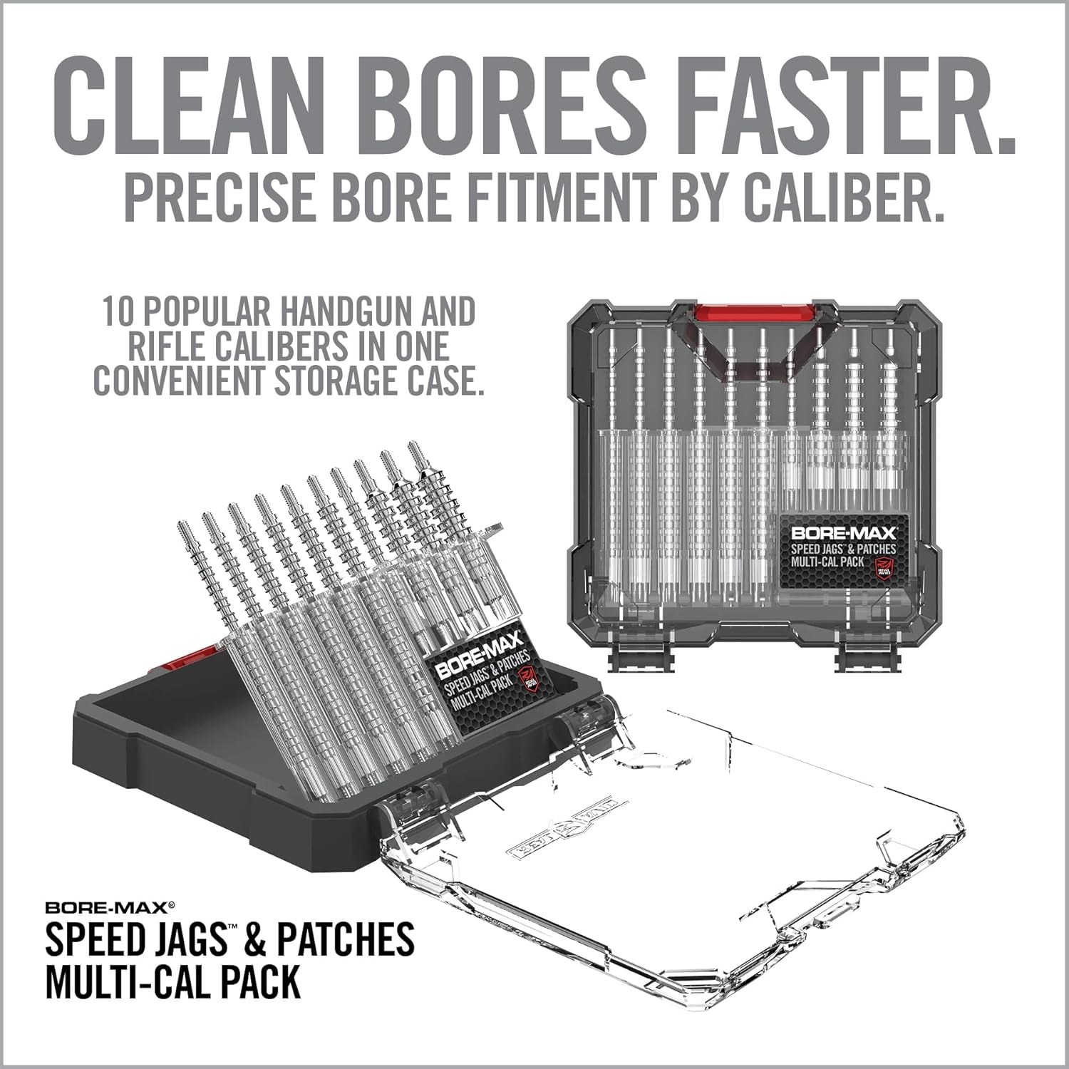 Real Avid Bore-Max Speed Jags & Patches Multi-Cal Pack - Set of 10 Jags for .22-.243Cal 6mm .260Cal 6.5mm. 270Cal. 284 7mm
