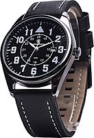 Smith & Wesson Men's Civilian Watch, 3ATM, Tough Stainless Steel case, Genuine Leather Strap, Tactical Watch