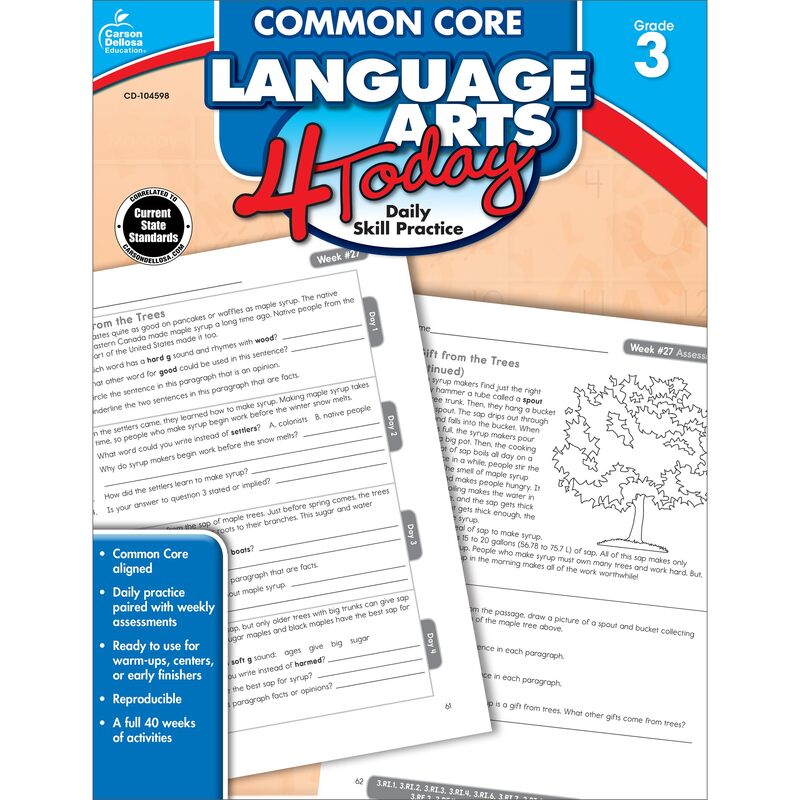 Common Core Language Arts 4 Today, Grade 3 (Common Core 4 Today) (Volume 3)