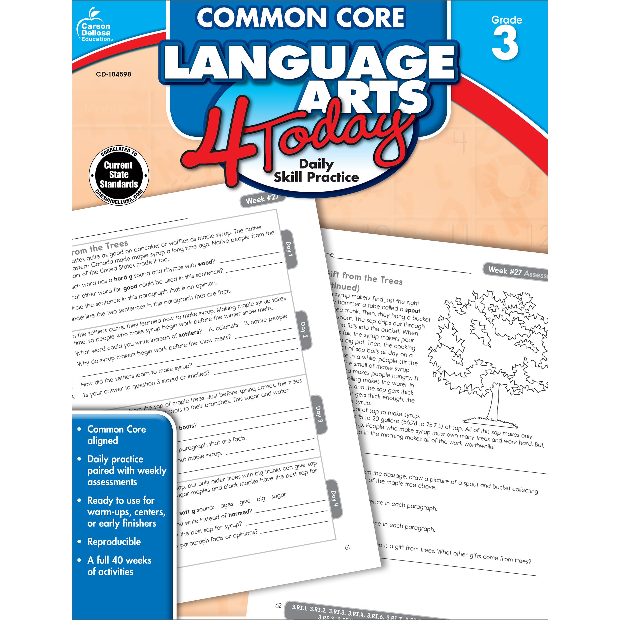 Common Core Language Arts 4 Today, Grade 3 (Common Core 4 Today) (Volume 3)