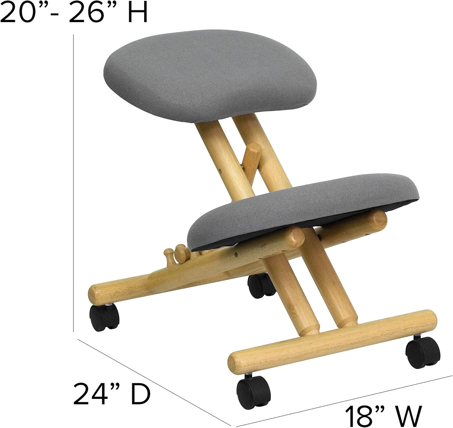 Flash Furniture Posey Mobile Wooden Ergonomic Kneeling Office Chair