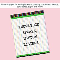 BARKER CREEK Designer Computer Paper Set, Letter Size 8.5 x 11, 200 Sheets (4 Designs)